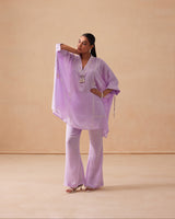 Sanjh Sahaj Set - Lavender Lilac Kaftan Suit Set