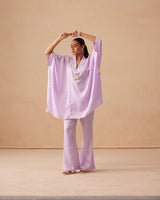 Sanjh Sahaj Set - Lavender Lilac Kaftan Suit Set