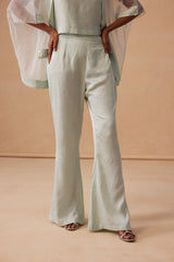 Sanjh Reva Set - Mist Blue Open Kimono Coord Set