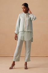 Sanjh Aira Set - Mist Blue Coord Set