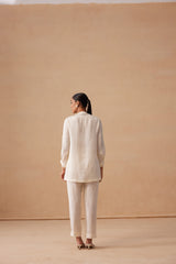 Sanjh Aira Set - Ivory White Coord Set