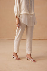 Sanjh Aira Set - Ivory White Coord Set