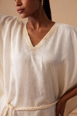 Sanjh Veya Dress - Ivory White Kaftan Dress