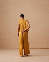 Sanjh Mysa Set - Sun Mustard Top with Balloon Pants