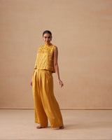 Sanjh Mysa Set - Sun Mustard Top with Balloon Pants