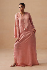 Sanjh Ruhani Dress - Blush Pink Full Length Dress