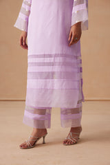 Sanjh Ziya Set - Lavender Lilac Straight Suit Set with Dupatta