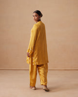 Sanjh Noor Set - Sun Mustard Kashmiri Kurta Set with Dupatta