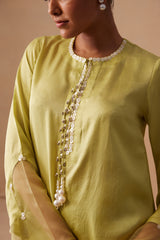 Sanjh Sabaa Set- Soft Lime Back Kali Set