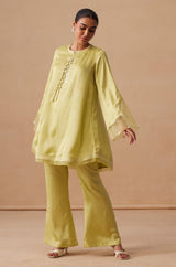 Sanjh Sabaa Set- Soft Lime Back Kali Set