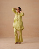 Sanjh Sabaa Set- Soft Lime Back Kali Set