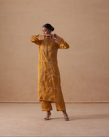 Sanjh Mehr Set - Sun Mustard Straight Suit Set with Dupatta