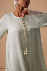 Sanjh Sabaa Set- Mist Blue Back Kali Set