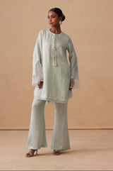 Sanjh Sabaa Set- Mist Blue Back Kali Set