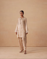 Sanjh Noor Set - Sand Beige Kashmiri Kurta Set with Dupatta