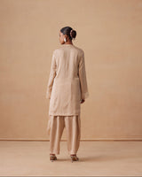 Sanjh Noor Set - Sand Beige Kashmiri Kurta Set with Dupatta