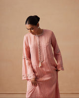 Sanjh Ruhani Dress - Blush Pink Full Length Dress - RTS
