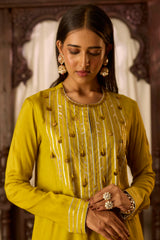 Leher Mustard Kashmiri Kurta Set