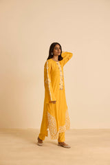 Sukoon Orange Straight suit set with Dupatta