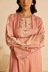 Sukoon Pink Straight suit set with Dupatta