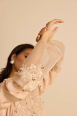 Sukoon Peachy Beige A Line Top Set