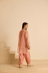 Sukoon Pink Organza Top Set