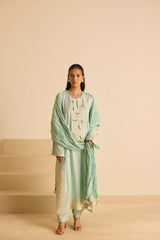 Sukoon Sky Blue Straight suit set with Dupatta
