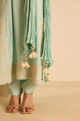 Sukoon Sky Blue Straight suit set with Dupatta