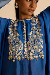 Sukoon Blue A Line Top Set