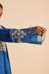 Sukoon Blue A Line Top Set