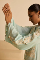 Sukoon Sky Blue Front Panel suit with Dupatta