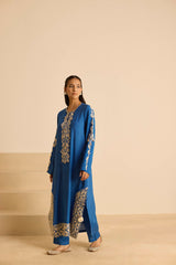 Sukoon Blue Straight suit set with Dupatta
