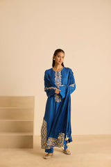 Sukoon Blue Straight suit set with Dupatta