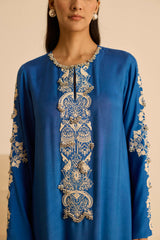 Sukoon Blue Straight suit set with Dupatta