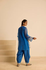 Sukoon Blue Organza Top Set