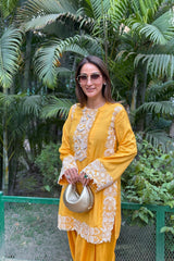 Sukoon Orange Kashmiri Kurta with Dupatta