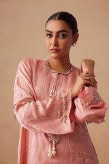 Sanjh Ruhani Dress - Blush Pink Full Length Dress - RTS