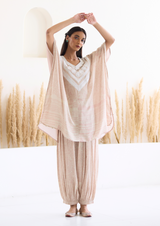 Lakeer Kaftan Suit Set (Dusky Pink)