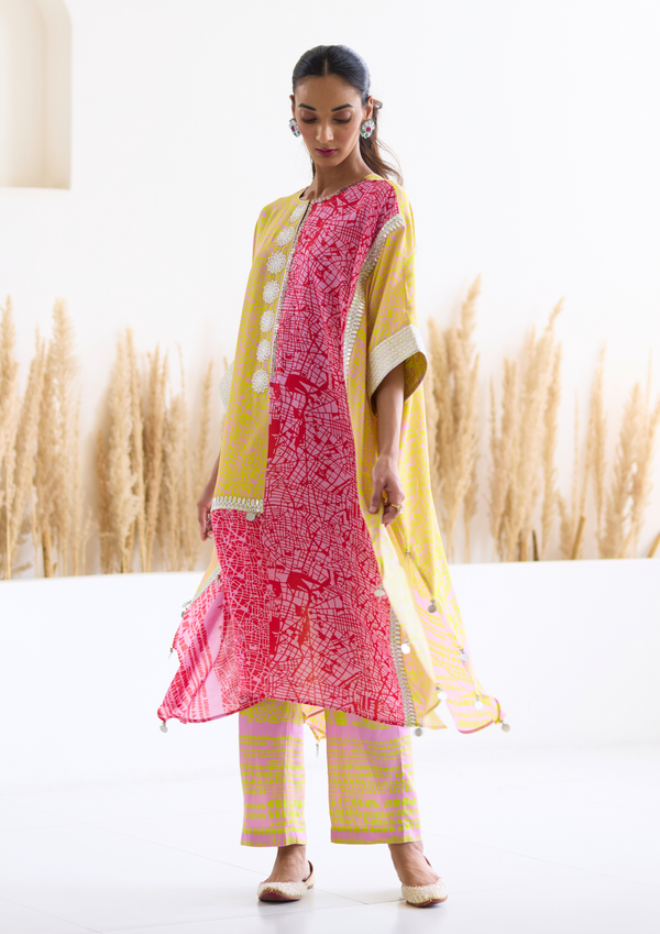 Lakeer Multicoloured Kaftan Suit Set