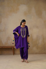 Noor Purple Kaftan Suit Set