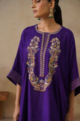 Noor Purple Kaftan Suit Set