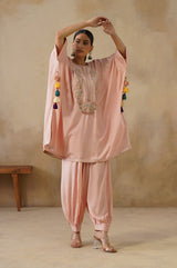 Noor Pink Kaftan Suit Set