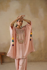 Noor Pink Kaftan Suit Set