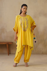 Noor Yellow Kaftan Suit Set