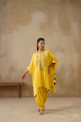 Noor Yellow Kaftan Suit Set