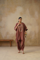 Noor Brown Kaftan Suit Set