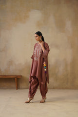 Noor Brown Kaftan Suit Set