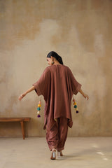 Noor Brown Kaftan Suit Set