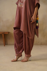 Noor Brown Kaftan Suit Set
