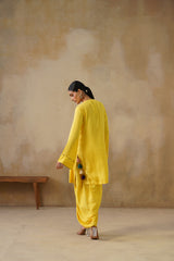 Noor Yellow Drape Skirt Set